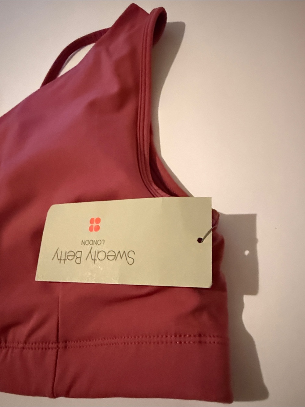 NWT Sweaty Betty Asymmetric Sculpt Bra Ambient Pink Size S NWT - Picture 6 of 11